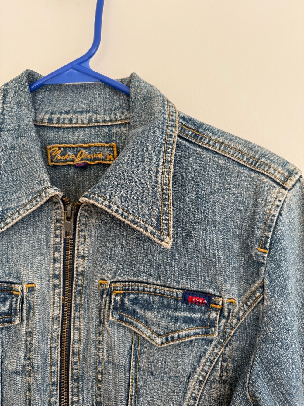 Vintage Yuka Jeans Denim Jean Jacket Bedazzled Sample Women’s Medium - Picture 3 of 14